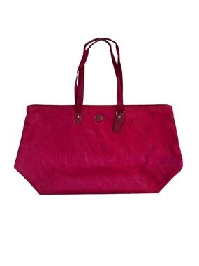 Coach Signature Nylon Large Tote Bag Fuchsia Pink - READ: Missing Zipper